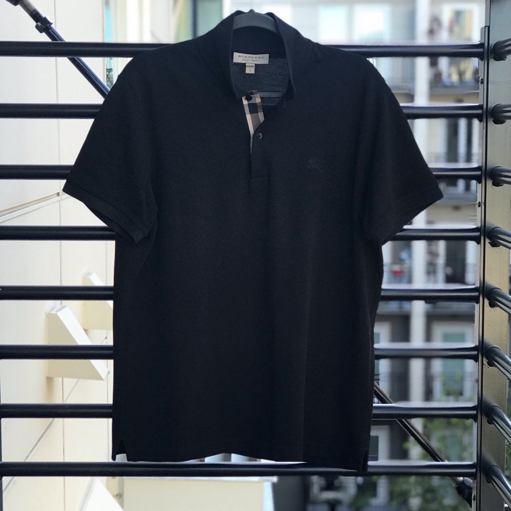 Burberry Polo 👚 Black - slim fit Large